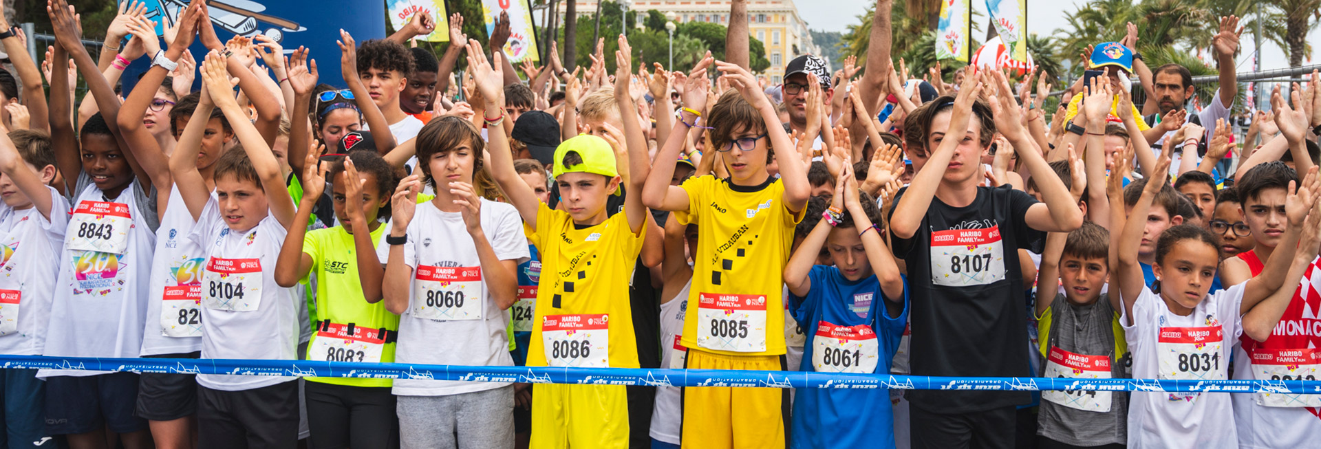 Epreuve course enfants avant le départ Sur le Semi-Marathon de Nice