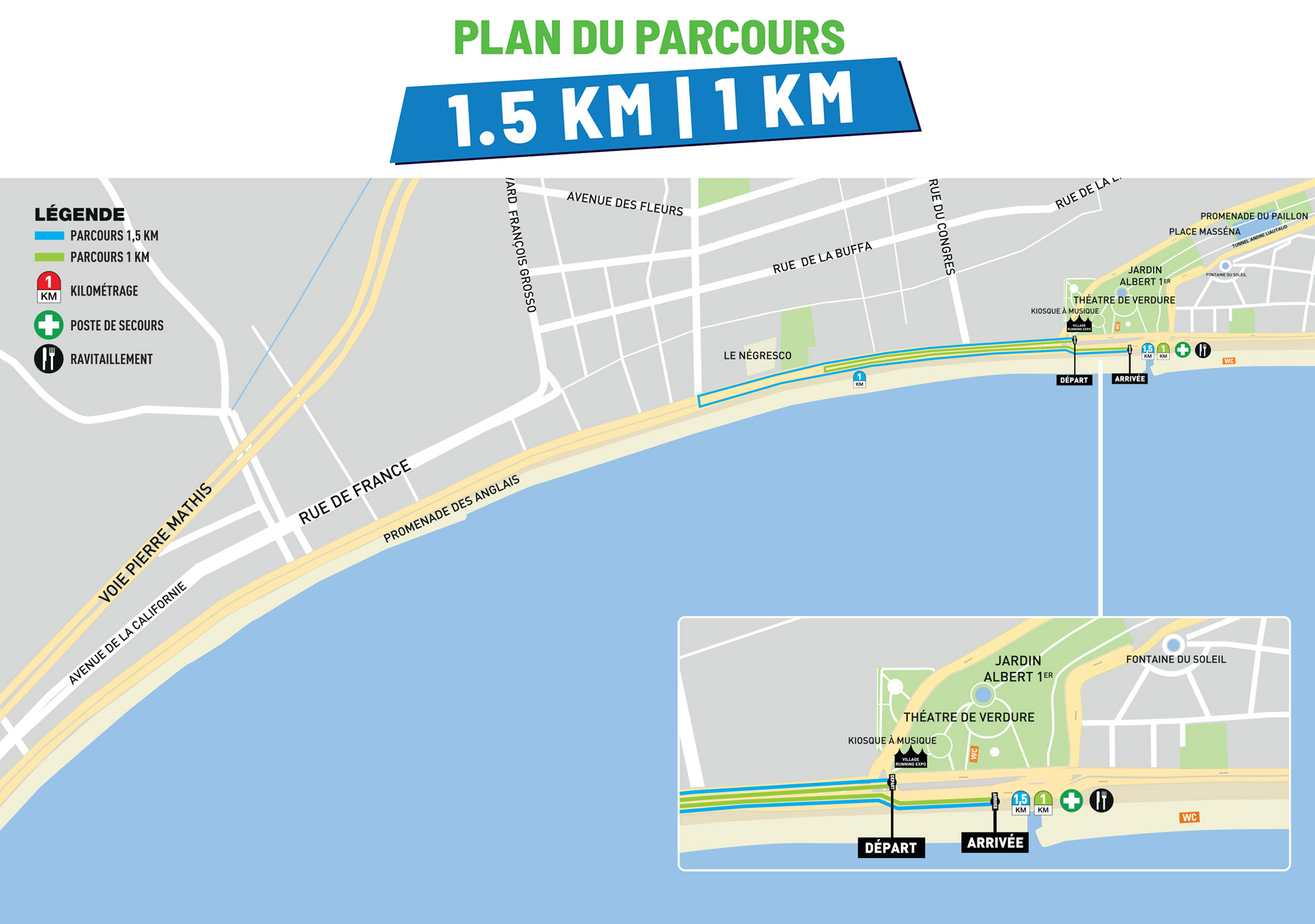 SMIN 2024 plan des parcours 1,5 KM et 1 KM